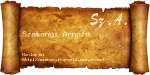 Szakonyi Arnold névjegykártya