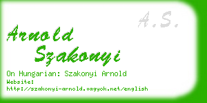 arnold szakonyi business card